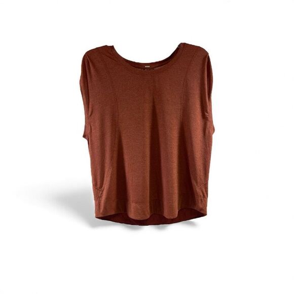 lululemon athletica Tops - Lululemon Burnt Orange Caps Sleeve Top Size L-XL